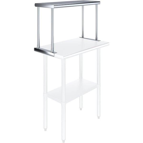 Amgood Stainless Steel Single Overshelf for 36 in. Long Prep Table. 12 in. x 36 in. x 18 in. - SOS-1236-Z