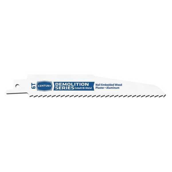 Century Drill & Tool 6" L x Demolition Cutting Demolition Bi-Metal Recip Blade, 6Tx6 in. - 07604