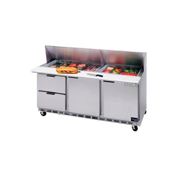 Beverage-Air Food Prep Tables SPED72 Elite Series Standard Top w/ Drawers, 72"W - - SPED72HC-12-6
