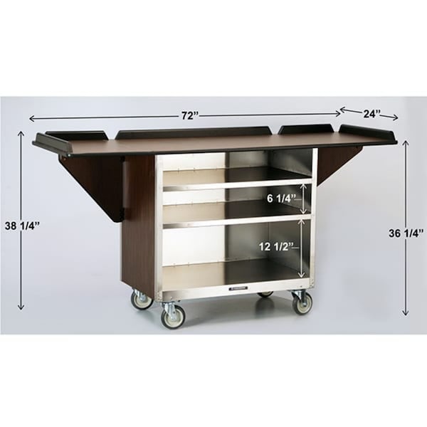 Lakeside Beverage Service Cart w/Drop Leaves; 22-1/2"x72"(Leaves Up) - 675