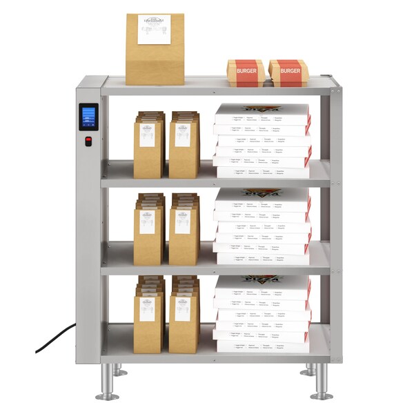 Koolmore Four-Shelve Commercial Take Out Warmer Cabinet with Touch Screen in Stainless-Steel, UL - KM-WSC-T4
