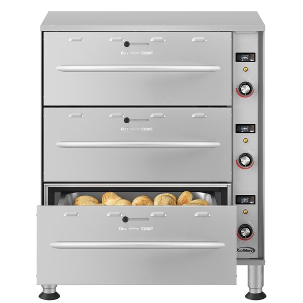 Koolmore Three-Drawer Commercial Free Standing Warming Drawer in Stainless-Steel KM-WD-M3 - KM-WD-M3