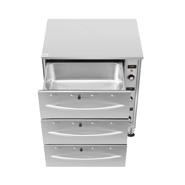 Koolmore Three-Drawer Commercial Free Standing Warming Drawer in Stainless-Steel KM-WD-M3 - KM-WD-M3