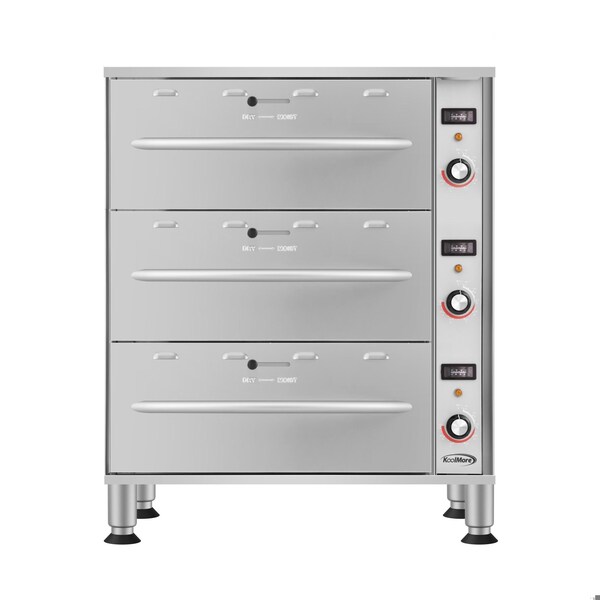 Koolmore Three-Drawer Commercial Free Standing Warming Drawer in Stainless-Steel KM-WD-M3 - KM-WD-M3