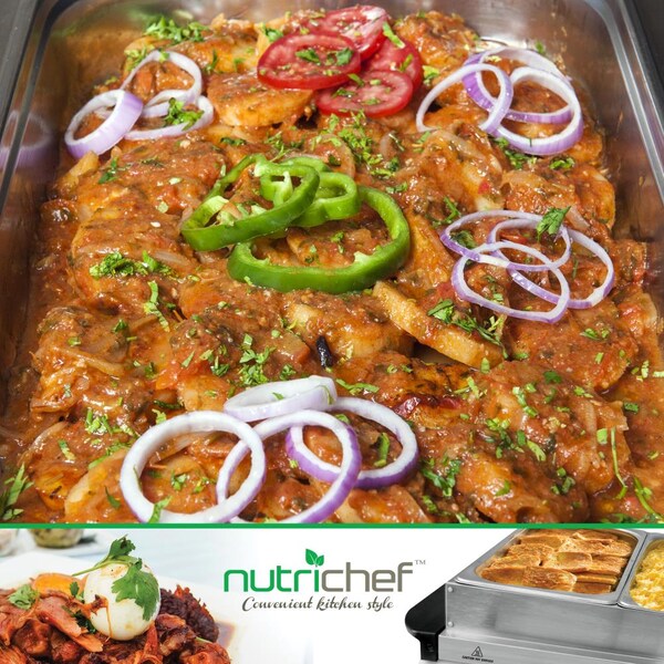 Nutrichef Food Warming Tray / Buffet Server / Hot Plate Warmer - PKBFWM33