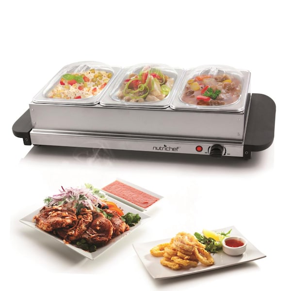 Nutrichef Food Warming Tray / Buffet Server / Hot Plate Warmer - PKBFWM33