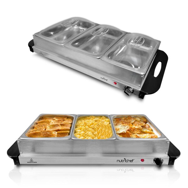 Nutrichef Food Warming Tray / Buffet Server / Hot Plate Warmer - PKBFWM33