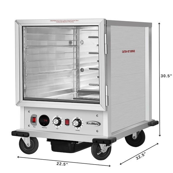 Koolmore 33 in. Commercial Non-Insulated Half Size Heated Holding/Proofing Cabinet 11-Pan Capacity - KM-CHP12-SNGL