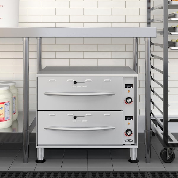 Koolmore Two-Drawer Commercial Free Standing Warming Drawers in Stainless-Steel KM-WD-M2 - KM-WD-M2