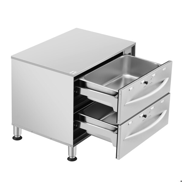 Koolmore Two-Drawer Commercial Free Standing Warming Drawers in Stainless-Steel KM-WD-M2 - KM-WD-M2