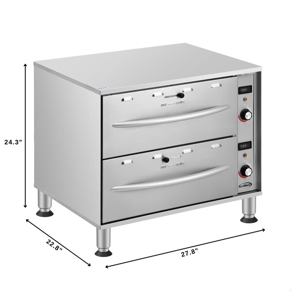 Koolmore Two-Drawer Commercial Free Standing Warming Drawers in Stainless-Steel KM-WD-M2 - KM-WD-M2