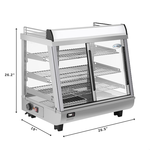 Koolmore 26 in. Glass Countertop Display Warmer, 3.4 cu. ft. in Stainless Steel - HDC-3C-SS