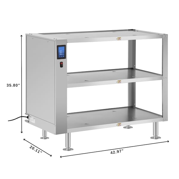Koolmore Three-Shelve Commercial Take Out Warmer Cabinet with Touch Screen in Stainless-Steel, UL - KM-WSC-T3