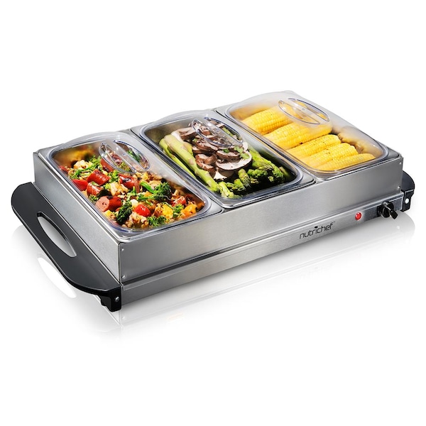 Nutrichef Food Warming Tray / Buffet Server / Hot Plate Warmer - PKBFWM33.0