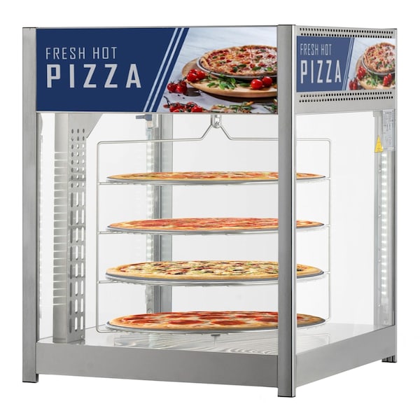 Koolmore 24 in. Commercial Pizza Display Warmer for 18 in. Pies with 4 Rotating Racks in Stainless-Steel - KM-HPD4-18