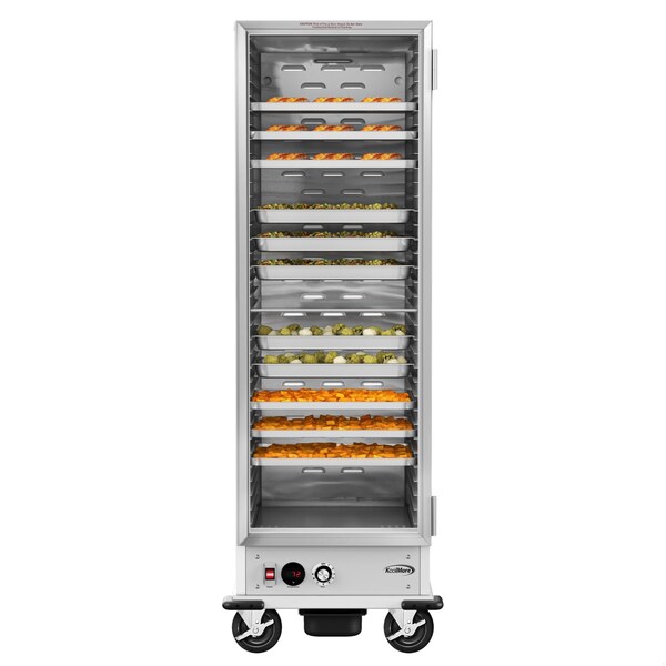 Koolmore 33 in. Commercial Non-Insulated Heated Holding Cabinet w/ 35-Pan Capacity and Glass Door in Silver - KM-CH36-SNGL