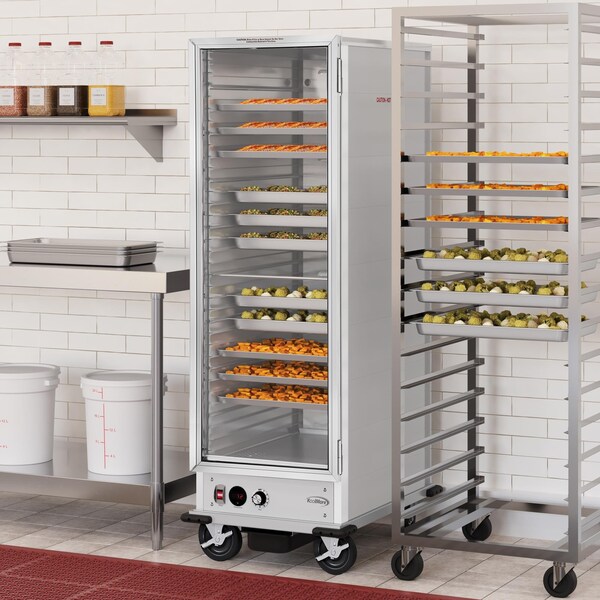 Koolmore 33 in. Commercial Non-Insulated Heated Holding Cabinet w/ 35-Pan Capacity and Glass Door in Silver - KM-CH36-SNGL