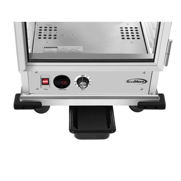 Koolmore 33 in. Commercial Non-Insulated Heated Holding Cabinet w/ 35-Pan Capacity and Glass Door in Silver - KM-CH36-SNGL