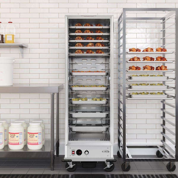 Koolmore 33 in. Commercial Non-Insulated Heated Holding Cabinet with Wire Racks and Glass Door in Silver - KM-CH36-WNGL