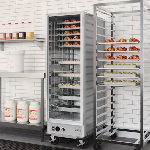 Koolmore 33 in. Commercial Non-Insulated Heated Holding Cabinet with Wire Racks and Glass Door in Silver - KM-CH36-WNGL