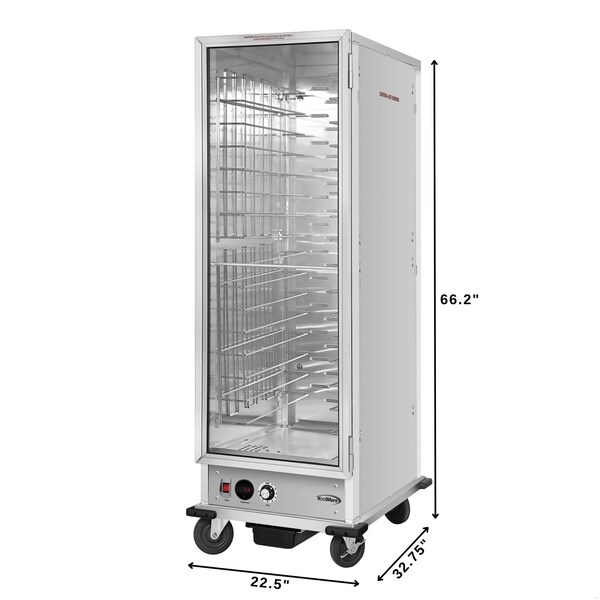 Koolmore 33 in. Commercial Non-Insulated Heated Holding Cabinet with Wire Racks and Glass Door in Silver - KM-CH36-WNGL