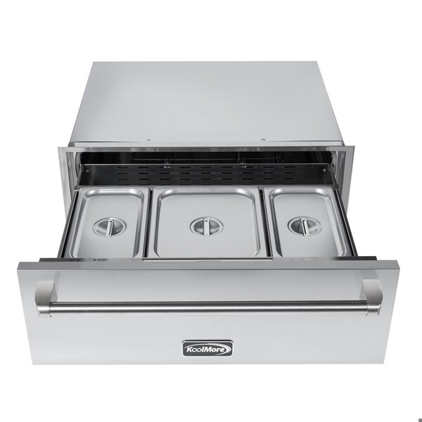 Koolmore 30 in. Warming Drawer with Three Compartments in Stainless-Steel KM-RWD-30SS - KM-RWD-30SS
