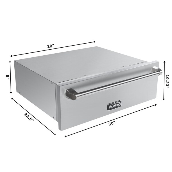 Koolmore 30 in. Warming Drawer with Three Compartments in Stainless-Steel KM-RWD-30SS - KM-RWD-30SS