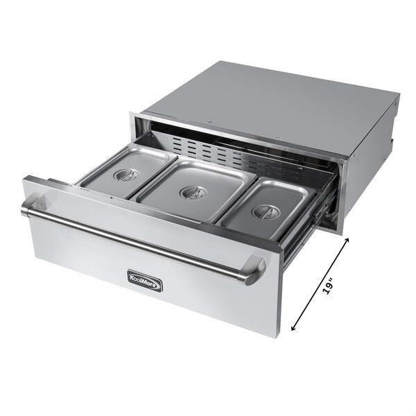 Koolmore 30 in. Warming Drawer with Three Compartments in Stainless-Steel KM-RWD-30SS - KM-RWD-30SS