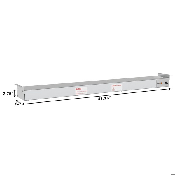 Koolmore 48 In. High Wattage Commercial Strip Warmer with Toggle Controls and Cord - 120V, 1200W - KM-WSTRIP-48