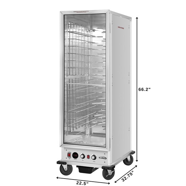 Koolmore 33 in. Commercial Non-Insulated Heated Holding/Proofing Cabinet with Glass Door and Wire Racks - KM-CHP36-WNGL