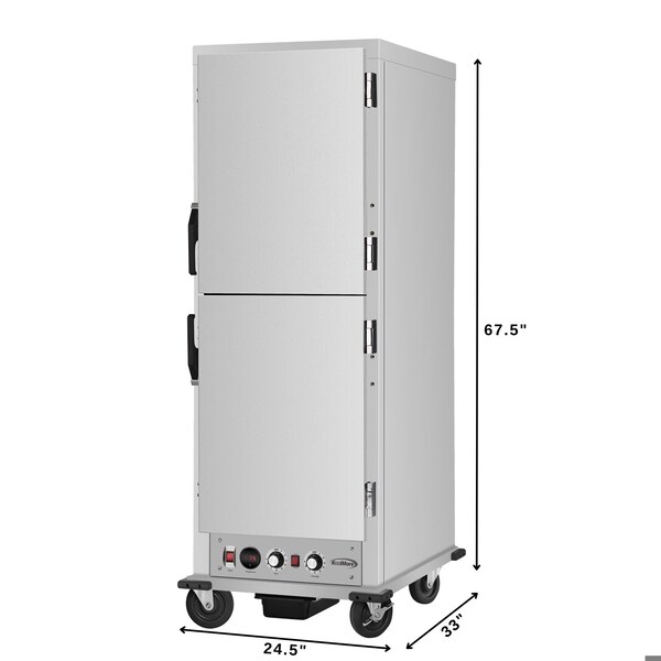 Koolmore 33 in. Commercial Insulated Heated Holding/Proofing Cabinet with Wire Racks and Solid Dutch Doors - KM-CHP36-WIDD
