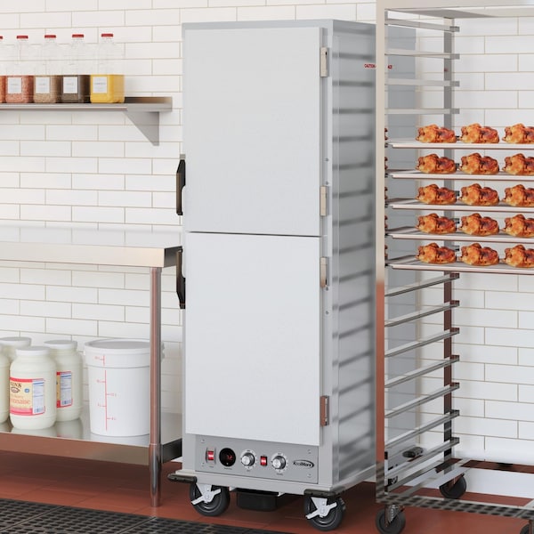 Koolmore 33 in. Commercial Insulated Heated Holding/Proofing Cabinet with Wire Racks and Solid Dutch Doors - KM-CHP36-WIDD