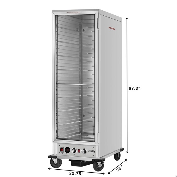 Koolmore 33 in. Commercial Insulated Heated Holding/Proofing Cabinet with Glass Door and 35-Pan Capacity - KM-CHP36-SIGL