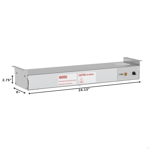 Koolmore 24 In. High Wattage Commercial Strip Warmer with Toggle Controls and Cord - 120V, 500W - KM-WSTRIP-24