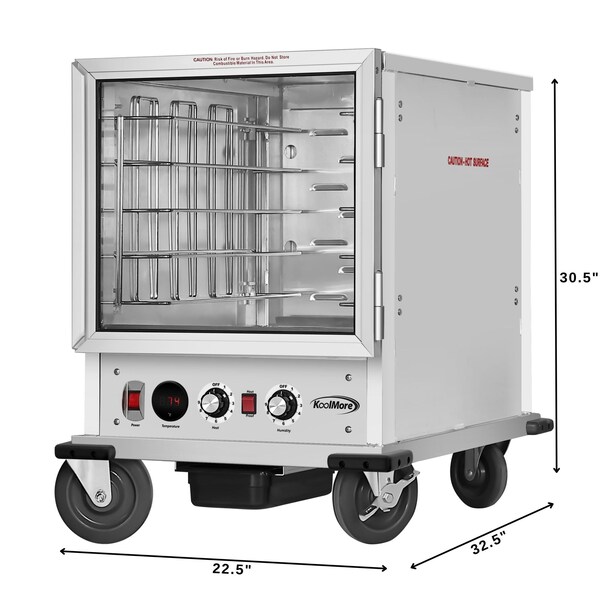 Koolmore 33 in. Commercial Half Size Non-Insulated 5-Pan Holding Cabinet with Wire Racks and Glass Door - KM-CHP12-WNGL