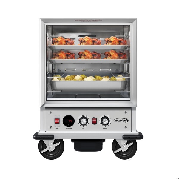 Koolmore 33 in. Commercial Half Size Non-Insulated 5-Pan Holding Cabinet with Wire Racks and Glass Door - KM-CHP12-WNGL