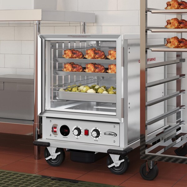 Koolmore 33 in. Commercial Half Size Non-Insulated 5-Pan Holding Cabinet with Wire Racks and Glass Door - KM-CHP12-WNGL