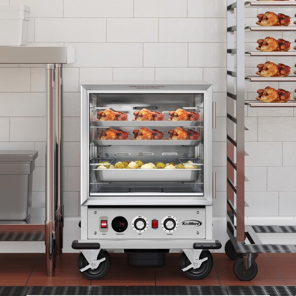 Koolmore 33 in. Commercial Half Size Non-Insulated 5-Pan Holding Cabinet with Wire Racks and Glass Door - KM-CHP12-WNGL