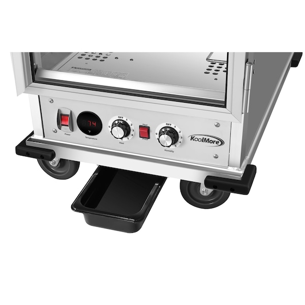 Koolmore 33 in. Commercial Half Size Non-Insulated 5-Pan Holding Cabinet with Wire Racks and Glass Door - KM-CHP12-WNGL