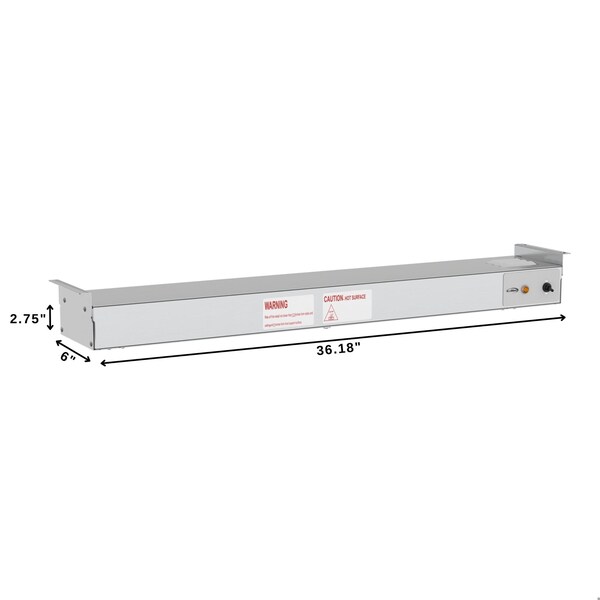 Koolmore 36 In. High Wattage Commercial Strip Warmer with Toggle Controls and Cord - 120V, 850W - KM-WSTRIP-36