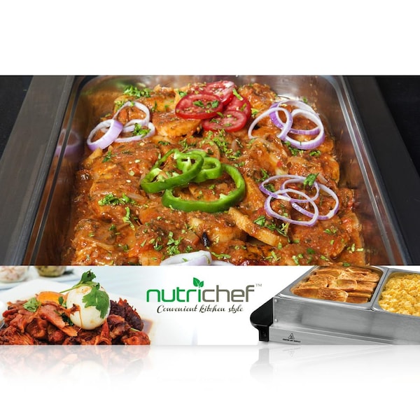 Nutrichef Food Warming Tray - Buffet Server Hot Plate Food Warmer - PKBFWM33.V7
