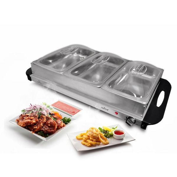 Nutrichef Food Warming Tray - Buffet Server Hot Plate Food Warmer - PKBFWM33.V7