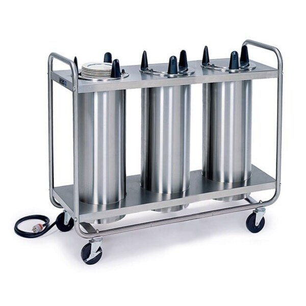 Lakeside Regular Heated Tubular 3 Stack Plate Dispenser; 5-1/8" to 5-3/4" - 8305