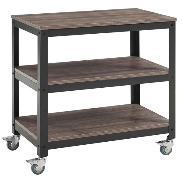 Modway Furniture Vivify Tiered Serving Stand - Gray Walnut, 29.5 x 17.5 x 30 in. - EEI-2853-GRY-WAL