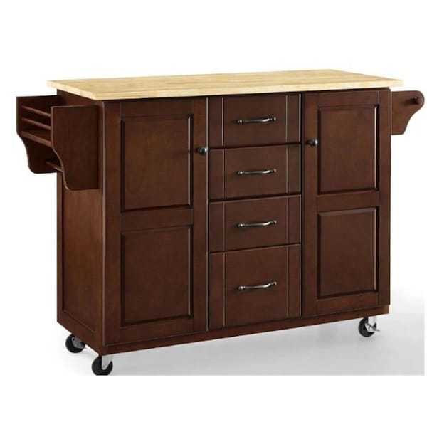 Kd Aparador Eleanor Solid Granite Top Kitchen Island, Mahogany - KD3039214