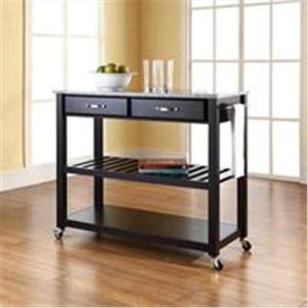 Modern Marketing Crosley Furniture Solid Granite Top Kitchen Cart-Island - KF30053BK