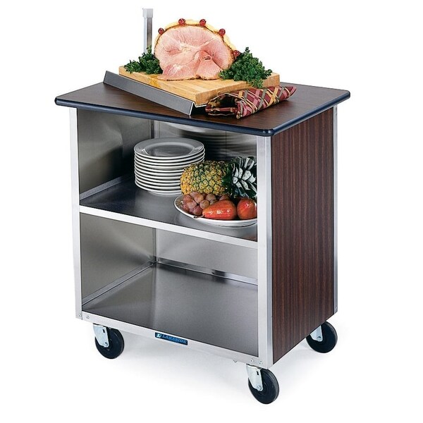 Lakeside Enclosed Bussing Cart w/ Wood Laminate Top, 3 Shelf - 18"x27" - 626