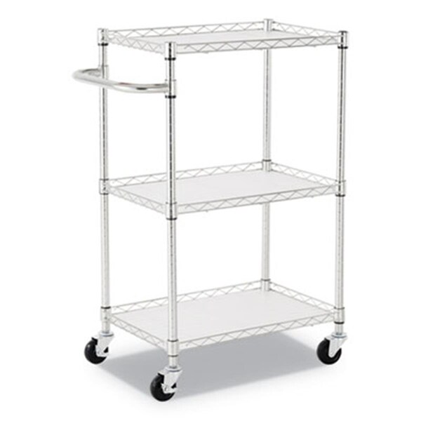 Alera Alera SW322416SR 16 x 25 x 39 in. 3 Shelf Wire Cart with Liners; Silver - SW322416SR