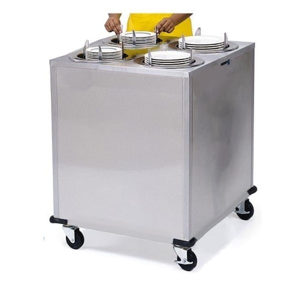 Lakeside Adjustable Heated 4 Stack Plate Dispenser Cabinet; 2-3/4" to 6" - 919