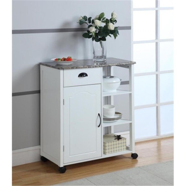 Inroom Furniture Designs Kitchen Cart White Finish - R1020